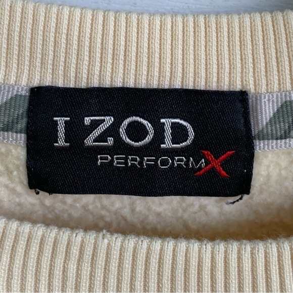 IZOD Men's Light Yellow Sweater Crewneck Sweatshirt Size Large PerformX - Picture 3 of 6